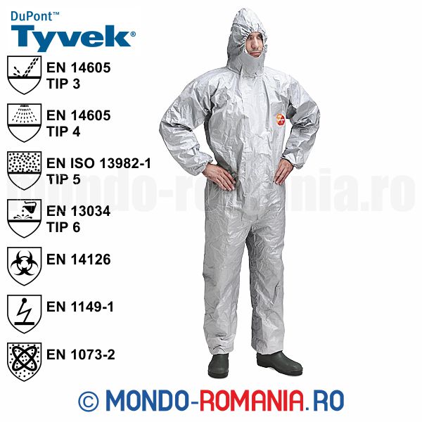 Combinezon antichimic gri - TYVEK TYCHEM F 